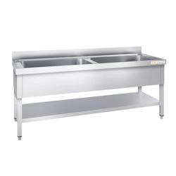 Plonge inox grande cuve 1600x700mm avec 2 bacs PREMIUM - GOLDINOX - inox 3701770816965_0