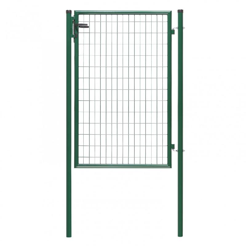 Portillon grillagé ECO l.100 x H.150 cm - Vert, double sens d'ouverture - Serrure intégrée_0