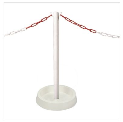 Poteau de signalisation - Direct Signalétique - sur socle terrasse à lester - hauteur 90 cm - PVC ø 50 mm_0