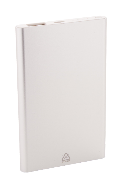 Power Bank - boîtier aluminium recyclé - batterie 4000 mAh - 1 port USB et 1 port USB-C_0