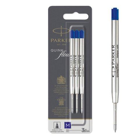 RECHARGE D'ENCRE QUINK POUR STYLO BILLE M PARKER BLEU - BLISTER DE 3