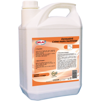 Savon crème mains bactéricide - bidon de 5L - norme EN 1276 - sans parfum ni colorant_0