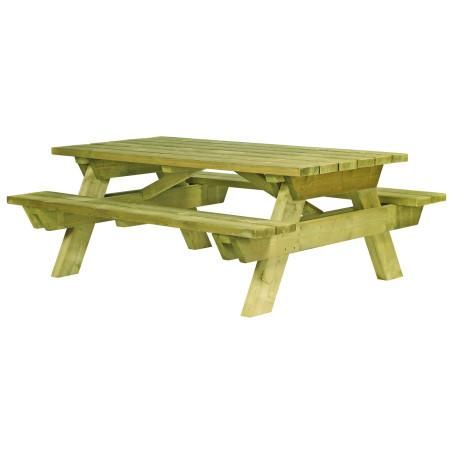 Tables publiques en bois