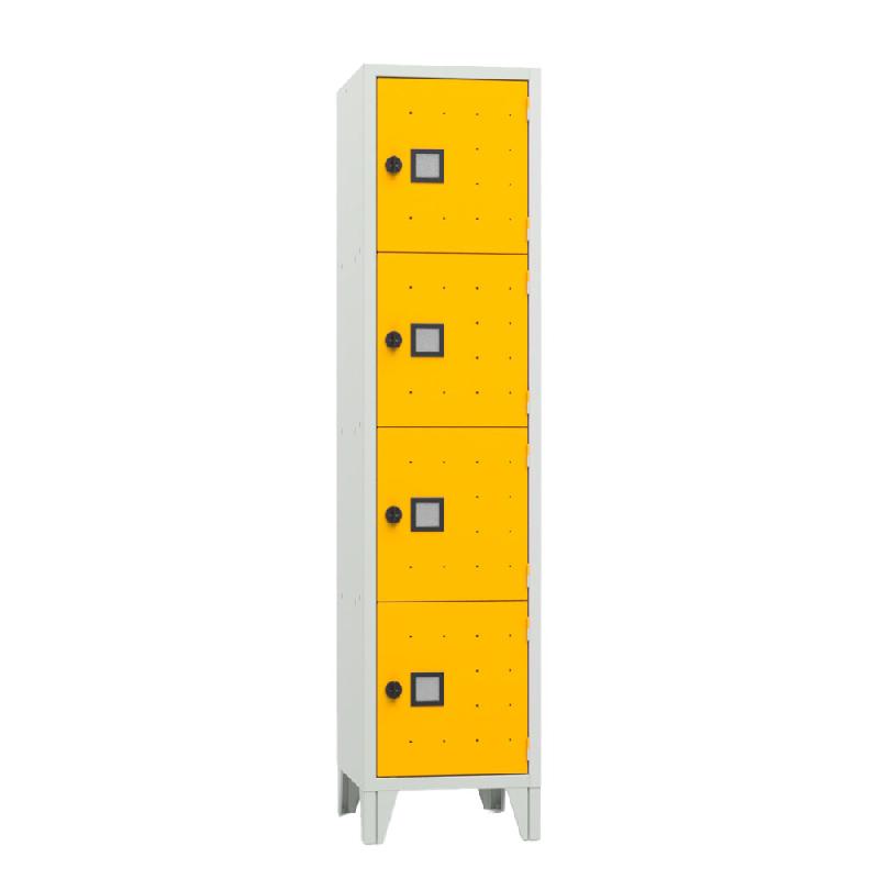 Vestiaire Roma 1 colonne 4 cases gris / jaune_0