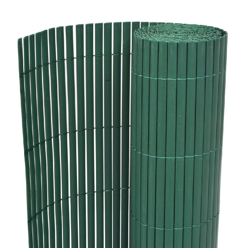 Vidaxl clôture de jardin double face pvc 90 x 500 cm vert 43628_0