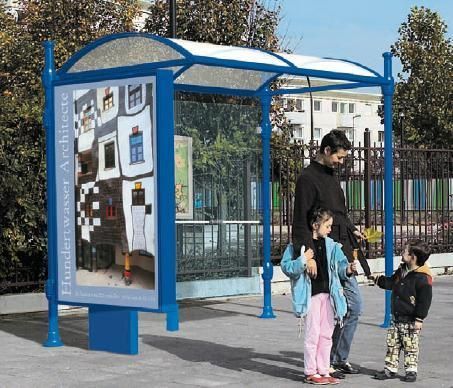 Abri bus en métal - modèle LOT - longueur 2500 mm avec caisson lumineux_0