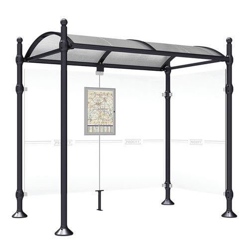 ABRI BUS PROVINCE 2.50 M 1 BARDAGE LAT. BOULE NOIR 9005 - PROCITY