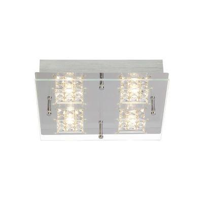 APPLIQUE PLAFONNIER 4 LUMIÈRES MARTINO 4X5W LED INTÉGRÉE CHROME TRANSPARENT - BRILLIANT - G94267_15_0