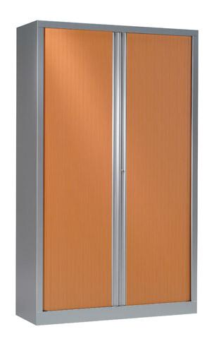 ARMOIRES À RIDEAUX MONOBLOCS ECO-CONÇUE DÉCOR H 198 X L 120 CM CORPS ALUMINIUM-MERISIER