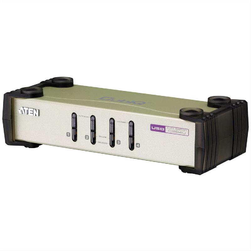 Aten cs84u switch kvm vga, ps/2+usb, 4 ports_0