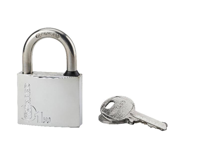 Cadenas à clé type 1 - 50 mm - Laiton chromé monobloc - Anticorrosion Thirard_0