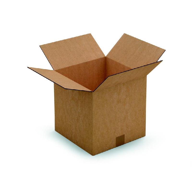 CAISSE AMERICAINE RAJA CARTON DOUBLE CANNELURE - L.INT. 30 X L.30 X H.30 CM - KRAFT BRUN - LOT DE 15