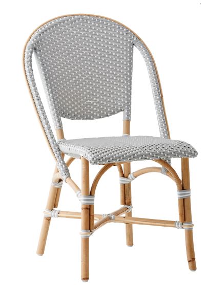 Chaise de terrasse parisienne Sofie - Sika Design - rotin et fibres grises - empilable et légère_0