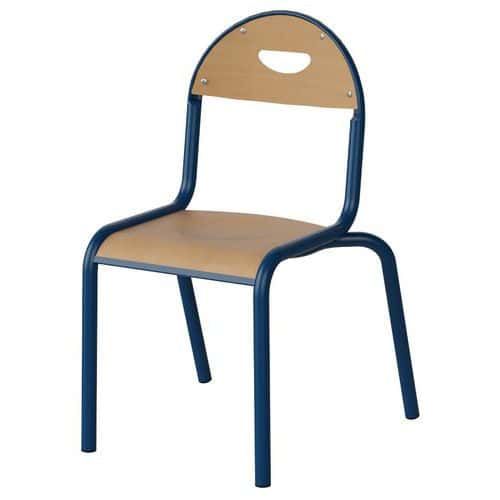 CHAISE MALIBU 4P T3 - ASS/DOS HÊTRE / ACIER BLEU 5005 - MANUTAN EXPERT