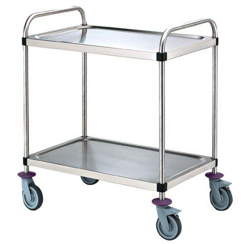 CHARIOT DE SERVICE DÉMONTABLE - 2 PLATEAUX 90X50 CM - SANS GALERIE