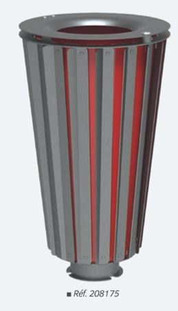Corbeille élégante LOFOTEN 80 litres - design rare en tôle d'acier ou bois exotique, serrure et options personnalisables_0