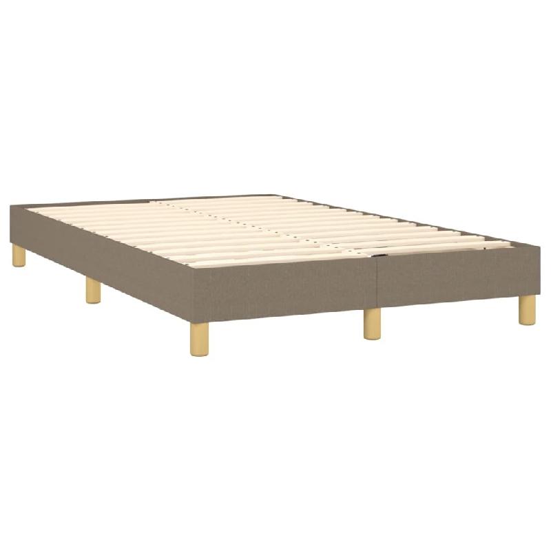 Décoshop26 - Sommier à lattes sur pieds cadre de lit 120x200 cm tissu taupe TDL0206941 - 3001008332695_0