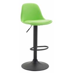 Décoshop26 - Tabouret de bar avec repose-pieds design moderne en synthétique vert pieds en métal noir mat 10_0000300 - noir 3000859269600_0