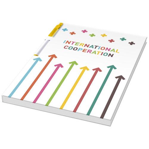 Ensemble conférencier Essential avec bloc-notes A5, stylo Calypso intégré et couverture rigide_0