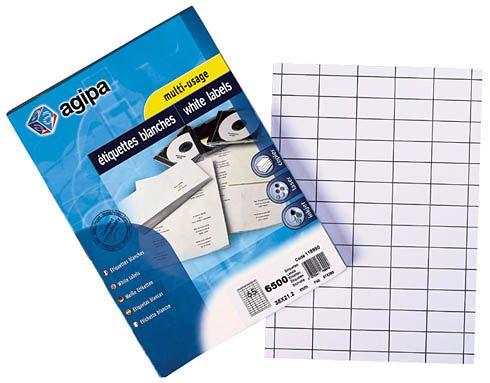 ETIQUETTE ADRESSE MULTI-USAGES 105 X 37 MM AGIPA 119012 BLANCHE - BOÎTE DE 1600