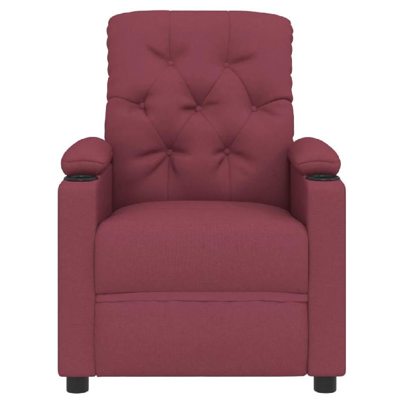 Fauteuil inclinable électrique Rouge bordeaux Tissu Modèle Nermelis - 8720286940006_0
