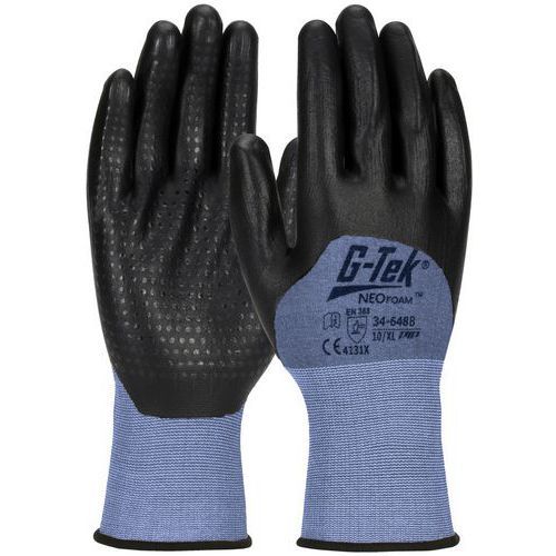 GANTS DE MANUTENTION TRICOTÉS NYLON ENDUCTION 3/4 NEOFOAM AVEC PICOTS - 10