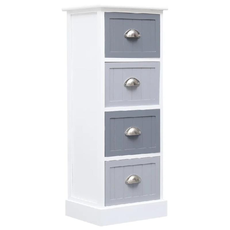 Helloshop26 - Armoire latérale pratique avec 4 tiroirs 35 x 30 x 90 cm style moderne déco intérieure en bois blanc 02_0046459 - blanc Bois manufact_0