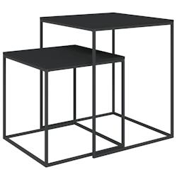 Helloshop26 - Ensemble de table basse lot de 2 bois d'ingénierie et métal noir 02_0042117 - 3000213656077_0