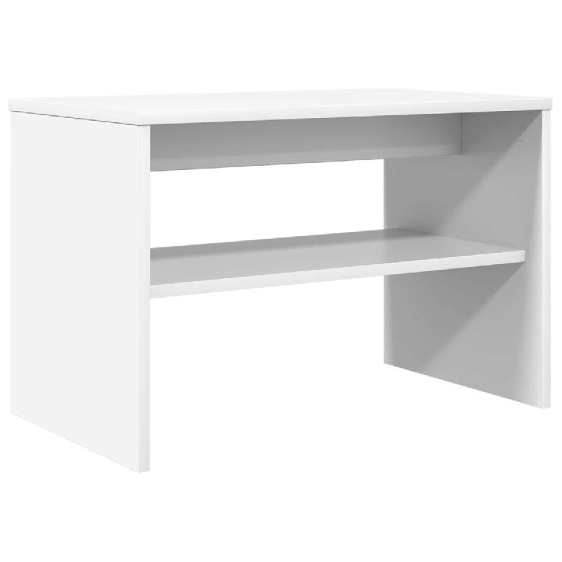 Helloshop26 - Meuble TV moderne rectangulaire 60 x 35 x 40 cm rangement pratique élégant en bois d'ingénierie blanc 02_0058337 - blanc Bois massif_0