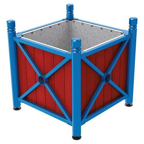 JARDINIÈRE AC/BOIS PROVINCE CITY 80X80 CM ACAJ/BLEU 5010 - PROCITY