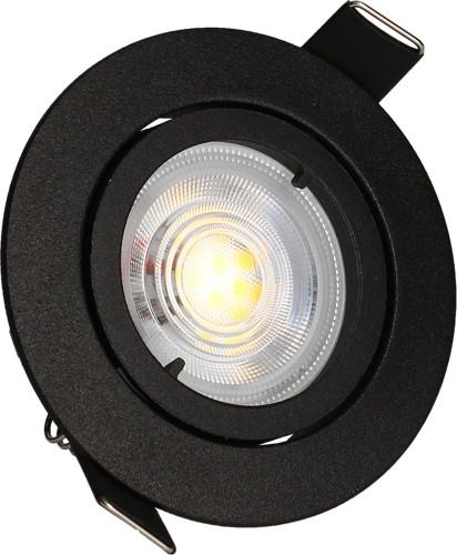 Kit de 3 spots LED noirs encastrables Jade orientables - Module TRIAC 5W, 4000K, 400lm, Ø83_0