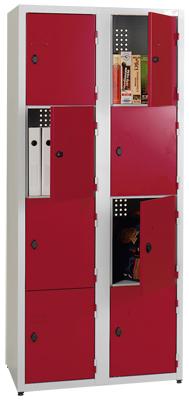 ARMOIRE SCOLAIRE NON VISITABLE GAMMA 2 COLONNES SANS PIEDS 8 CASIERS - GRIS 7035 - MANUTAN COLLECTIVITÉS