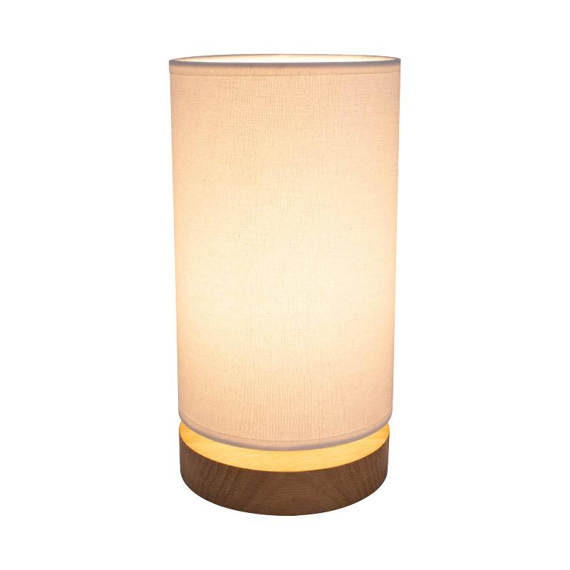 BRITOP LAMPE À POSER CANVAS, CHÊNE, RONDE, BLANCHE