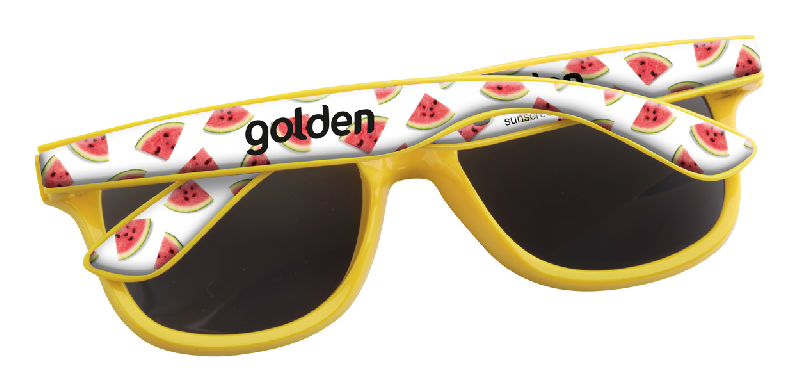 Lunettes de soleil en plastique - Protection UV 400 - Doming sur branches - Jaune_0