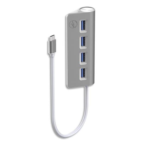 Mobility Lab Hub cylindrique 4 ports USB-C USB 3.0 - Gris sidéral ML311821_0