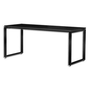 Bureau droit MT International MT3 Élégance - Plateau et piétement noir - Dimensions L180 x H74 x P67 cm_0