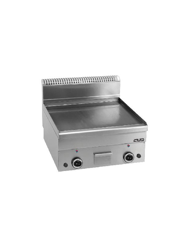 Plancha lisse gaz à poser - Acier chromé - 600x510 mm - 10.2Kw - FABRIQUE EN ITALIE - MBM_0