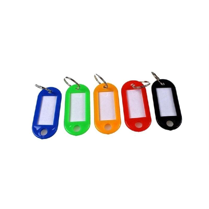 Porte-clés avec anneaux coloris assortis - par 100 - en plastique_0