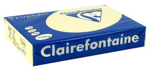 PAPIER COULEUR JAUNE CANARI A4 160 G CLAIREFONTAINE TROPHÉE COULEURS PASTEL - RAMETTE DE 250 FEUILLES