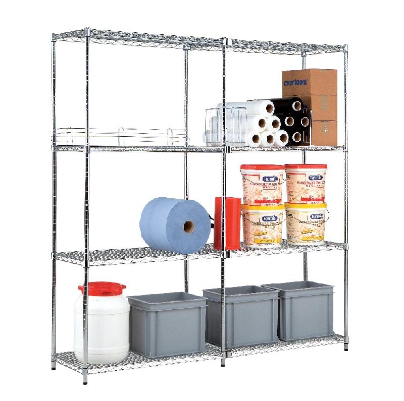 RAYONNAGE FIL ACIER ÉLÉMENT SUIVANT HAUT 1800 MM LONG. 1525 MM PROF. 455 MM - MANUTAN COLLECTIVITÉS