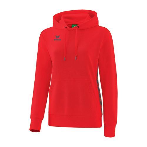 SWEAT À CAPUCHE FEMME- ERIMA - ESSENTIAL TEAM ROUGE/GREY