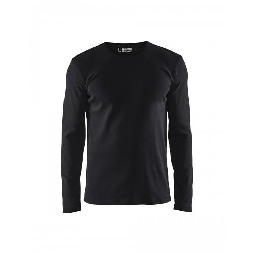 T-SHIRT DE TRAVAIL CÔTELÉ UNI À MANCHES LONGUES 3314 - NOIR - L BLAKLADER