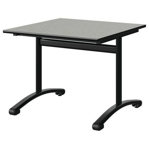 TABLE MALIBU 80X80 T4 DL STR ISOSON GRIS 1400/NOIR NOIR 9005