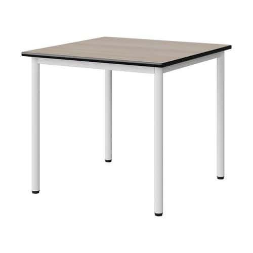 TABLE MALIBU 80X80 T5 4P STRA ANTIB ACACIA/NOIR BLC 9016