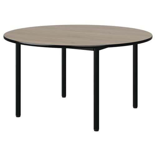 TABLE MALIBU Ø 120 T4 4P STRA CHÊNE 1146/NOIR NOIR 9005
