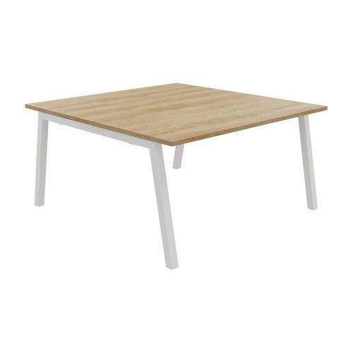 TABLE PARTAGE 140 X 143 CM CHÊNE VIEILLI / BLANC - BURONOMIC