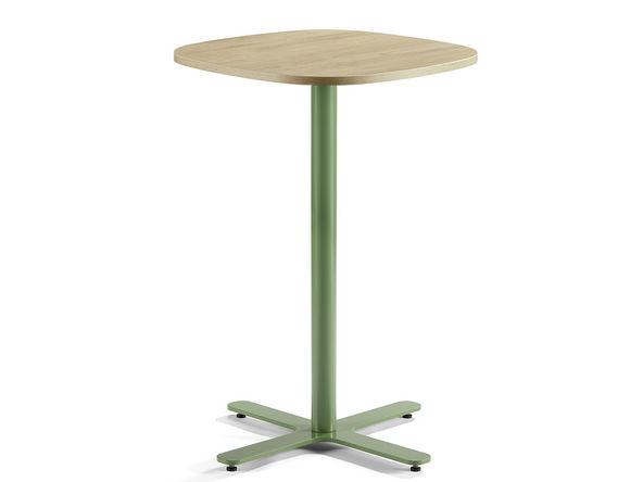 Table mange-debout plateau mélaminé pied croix acier_0