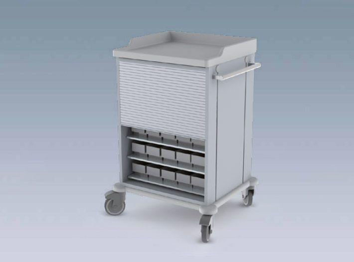 Chariot médical TIT.5006-M - Titanox - 70x64x104h cm - distribution de médicaments avec tiroirs transparents_0