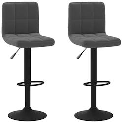 VidaXL Tabourets De Bar Lot De 2 Noir Velours - noir 334302_0