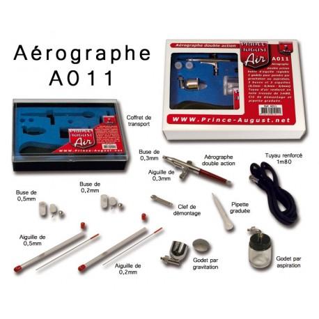 816-a011 - Coffret aérographe double action - Prince August avec accessoires et garantie 3 ans_0